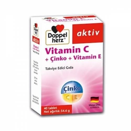 Doppelherz Aktiv Vitamin C + Çinko + Vitamin E 40 Tablet