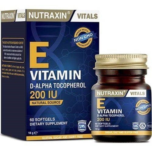 Nutraxin Vitamin E200 IU 60 Yumuşak Kapsül