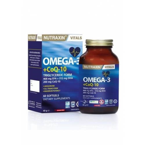Nutraxin Omega3+CoQ-10 60 Yumuşak Kapsül