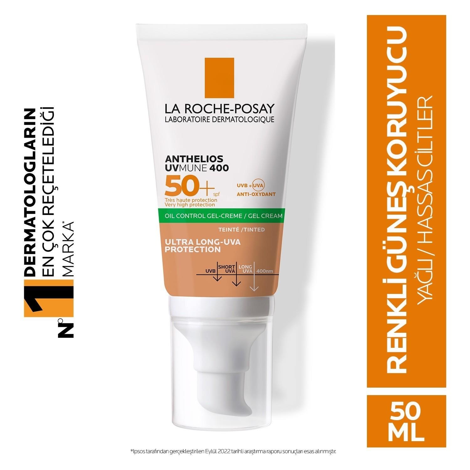 La Roche-Posay Anthelios UVmune Oil Control Gel-Cream Tinted 50+ Faktör Güneş Kremi 50 ml